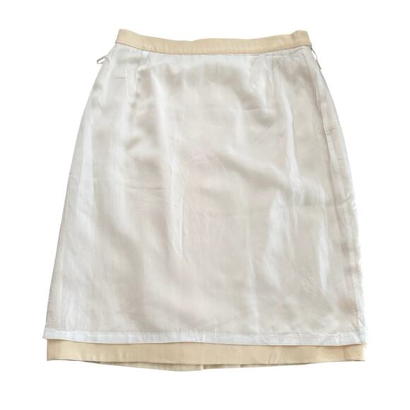 Vintage 1990s Max Mara Virgin Wool Skirt US 12 Cream Made In Italy Knee Length - Picture 5 of 6